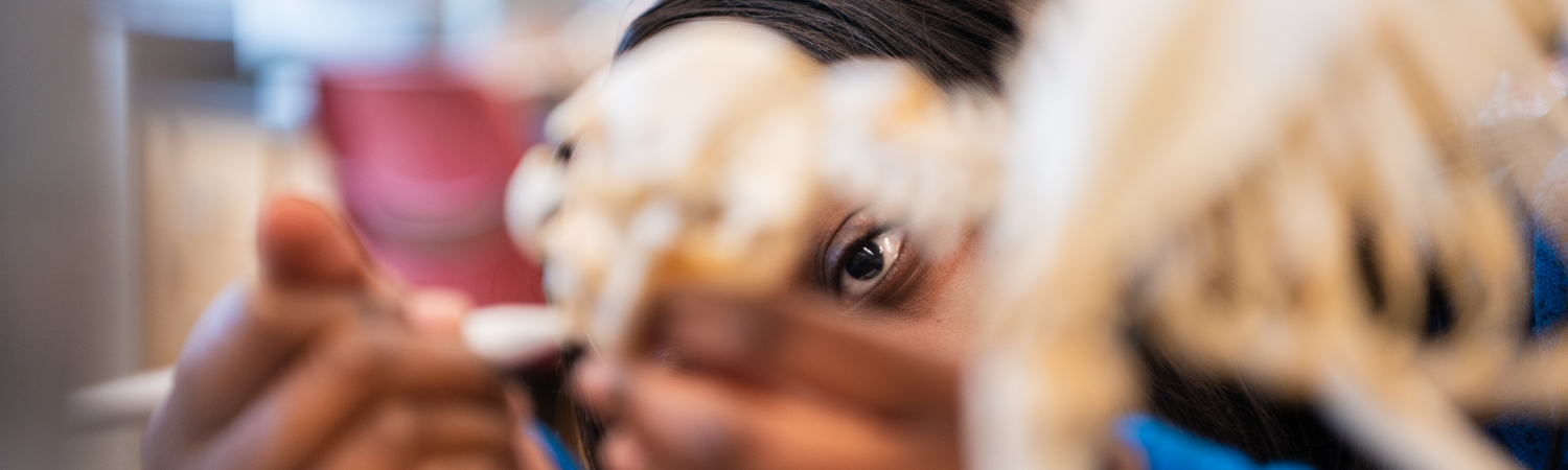 Student Studying a Skeleton